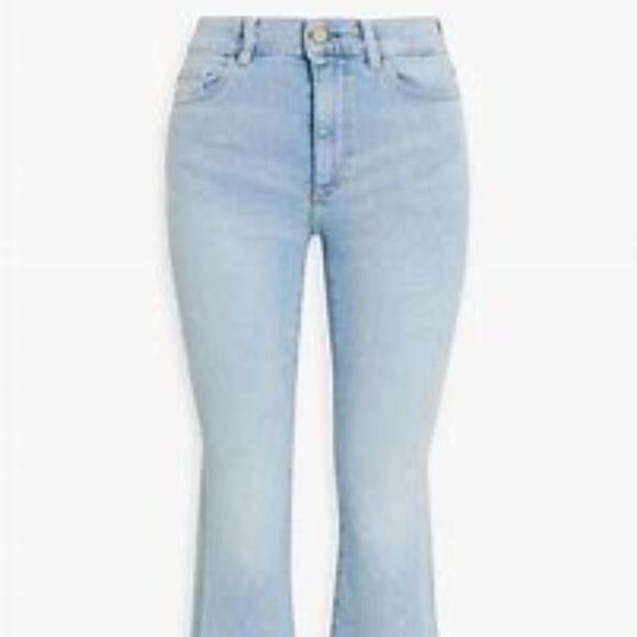 DL1961 Bridget Boot High Rise Instasculpt Crop Flare Jeans in Light Blue Size 30 - Picture 6 of 7